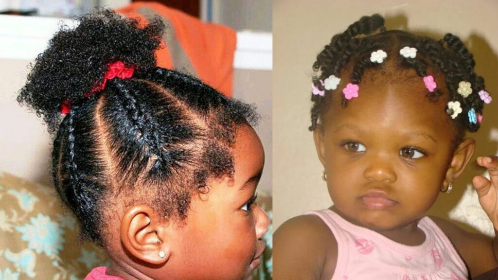 Coiffure afro facile pour petite fille cheveux courts 